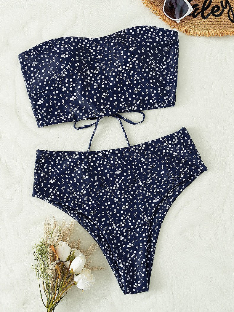 Damen Bandeau-Bikini Set mit hochgeschnittenem Slip Drune