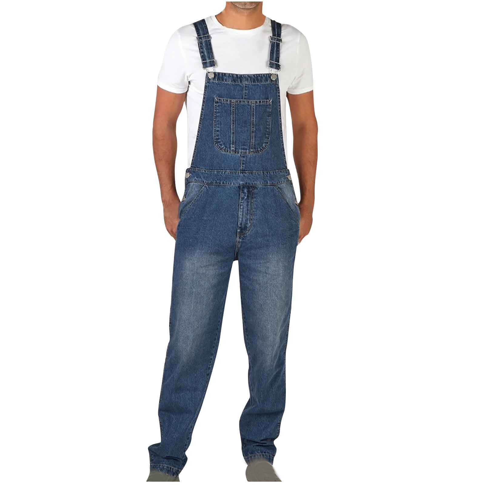 Herren Denim-Latzhose im lässigen Schnitt mit verstellbaren Trägern Drune
