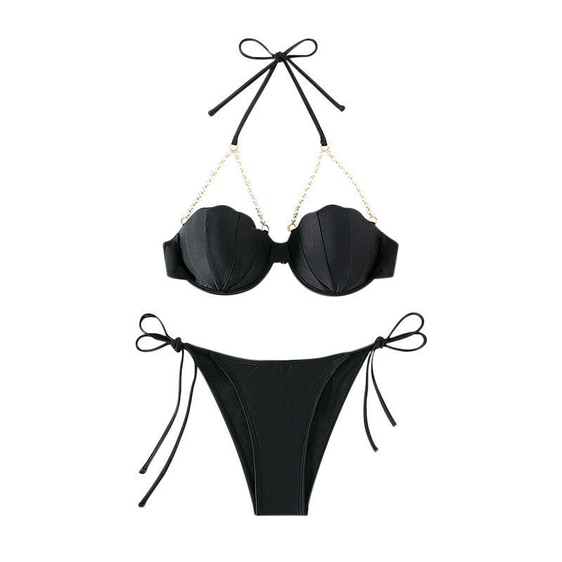 Damen Bikinioberteil mit eleganten Muschel-Details und verstellbaren Trägern Drune