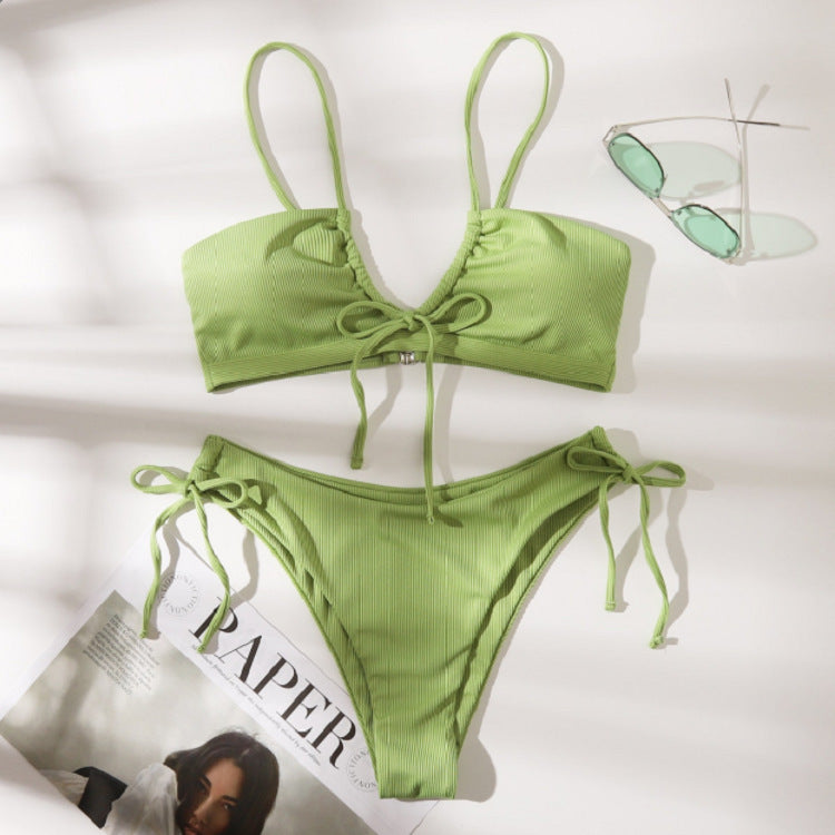 Damen Bikini-Set mit bindbarem Oberteil und hohem Beinausschnitt Drune