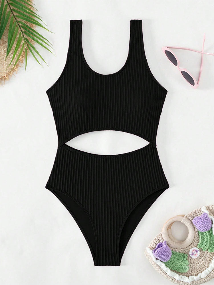 Damen Einteiler Badeanzug mit raffiniertem Cut-Out-Design und sportlichem Schnitt Drune
