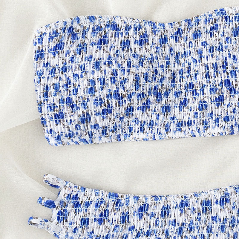 Damen Bandeau-Bikini mit raffinierten Rüschendetails und verstellbaren Trägern Drune