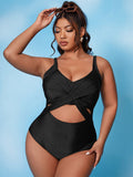 Damen Cut-Out Badeanzug mit Wickeldesign und stützendem Schnitt Drune