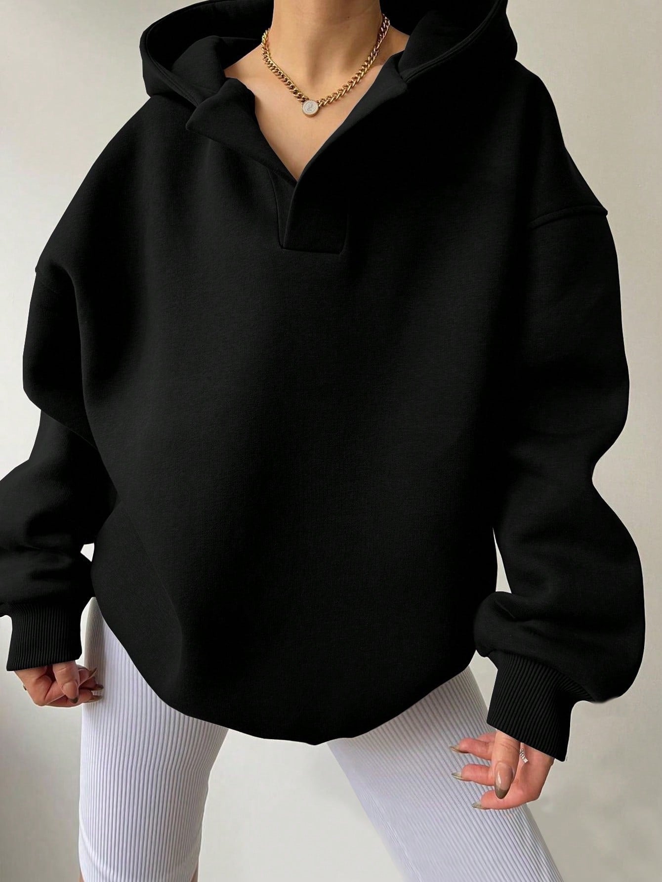 Damen Oversized Kapuzenpullover Drune