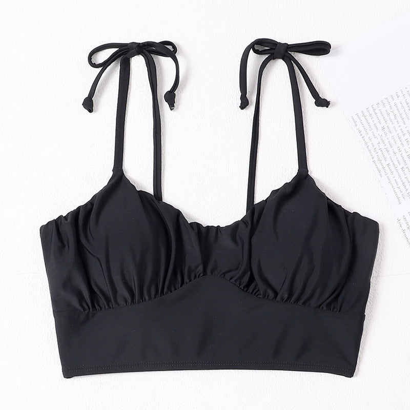 Damen Crop-Top Bikinioberteil mit verstellbaren Trägern und sportlichem Design Drune