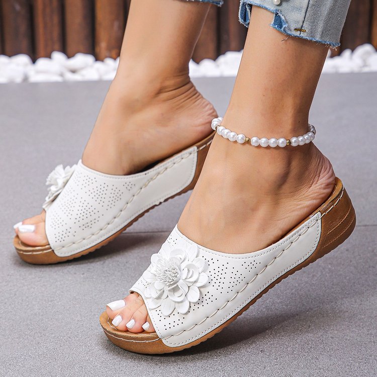Damen Elegant Blumig Pantolette Sandalen