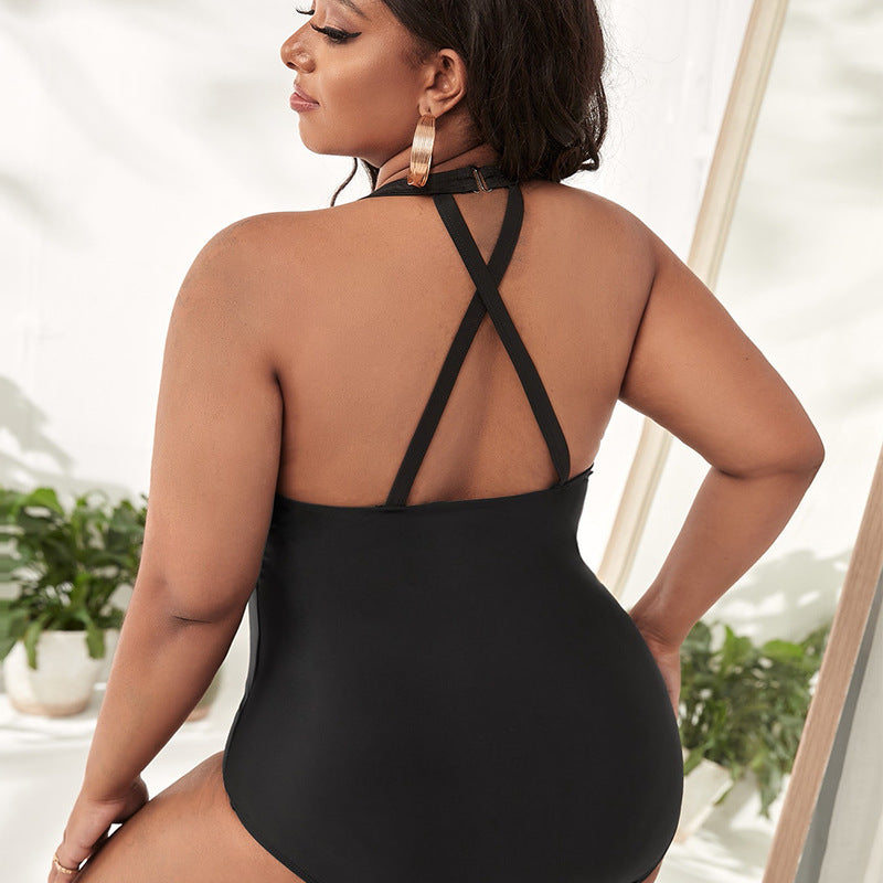 Damen Einteiler Badeanzug mit modischen Cut-Outs und animalischem Design Drune