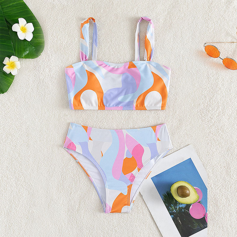 Damen Bikini-Set mit modischem Design und hohem Bund Drune