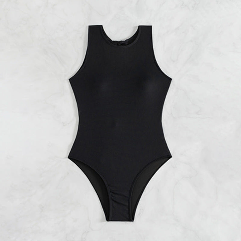 Damen Einteiliger Badeanzug mit hochgeschlossenem Schnitt und sportlicher Passform Drune