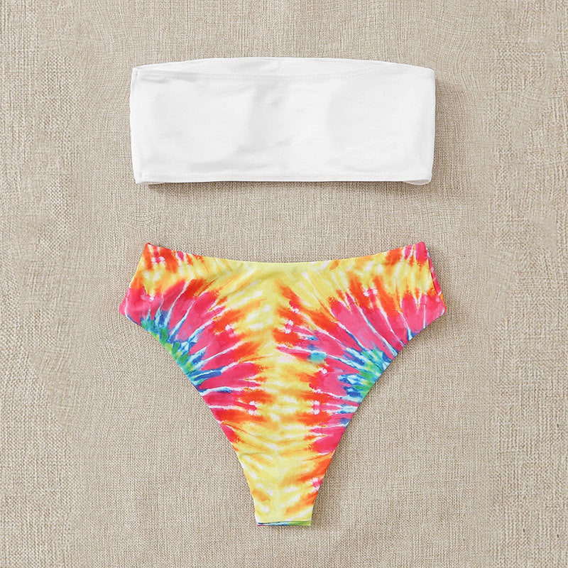 Damen Bikini-Set mit trendigem Bandeau-Oberteil und hohem Taillenschnitt Drune