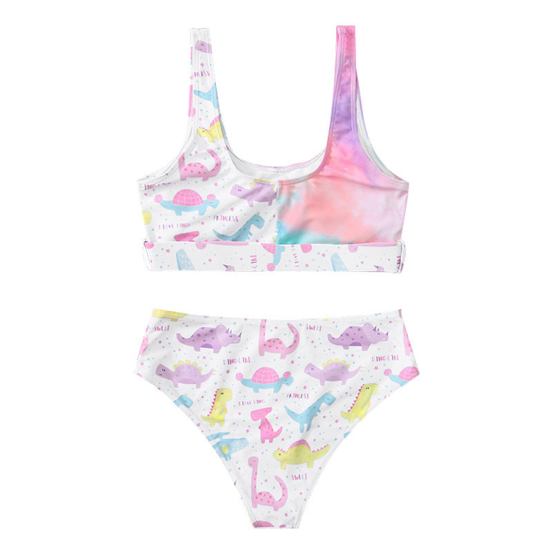 Damen Bunt bedruckter Bikini mit sportlichem Schnitt und breiten Trägern Drune