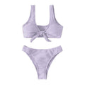 Damen Bikini-Set mit Knotenverschluss und hoch geschnittenem Höschen Drune