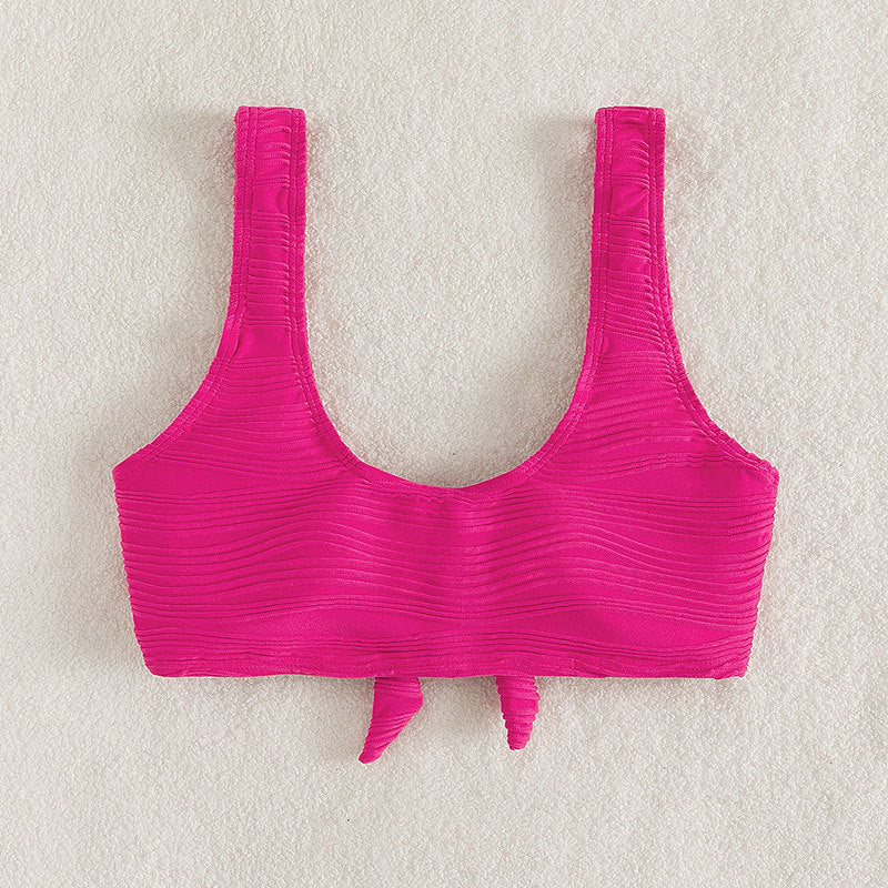 Damen Bikini-Set mit Knotenverschluss und hoch geschnittenem Höschen Drune
