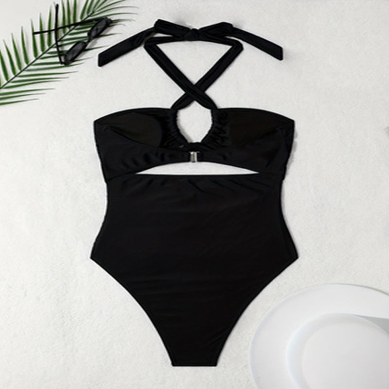 Damen Einteiler Badeanzug mit modischem Cut-Out und raffiniertem Kreuzträgerdesign Drune