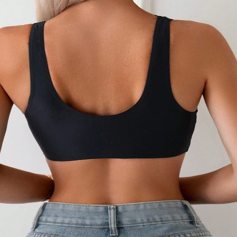 Damen Bralette mit Wellenkante und tiefem V-Ausschnitt Drune