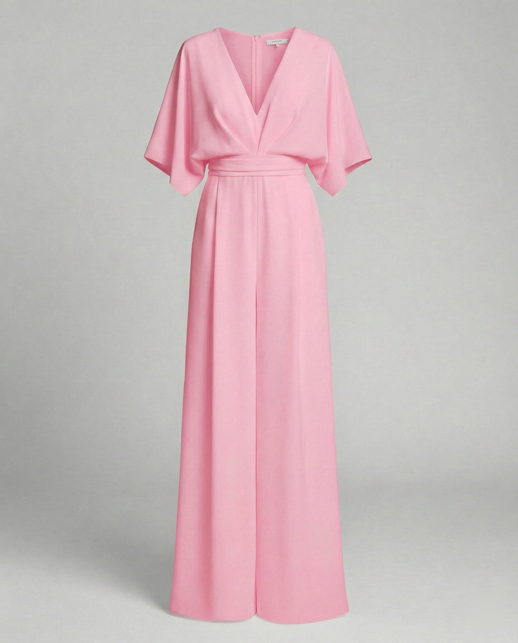 Eleganter Jumpsuit mit kurzen Ärmeln und V-Ausschnitt