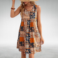 Damen Boho Bedrucktes Sommer Strandkleid
