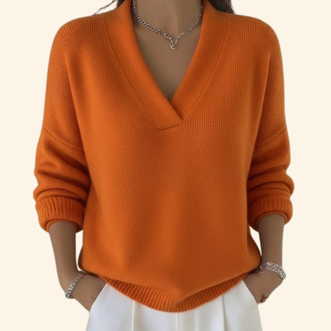 Frieda | Damen V-Ausschnitt Pullover Stil Top
