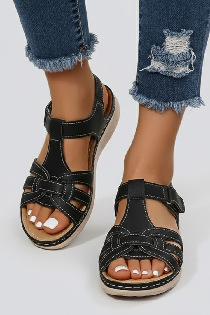 Damen Offene Zehenpartie Riemchen Sommer Sandalen