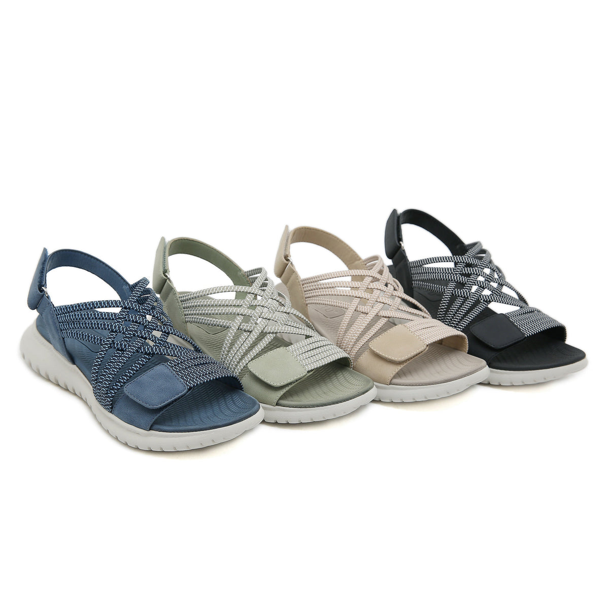 Orthopädische Sandalen Damen | Elastische Flechtriemen & Leichtsohle