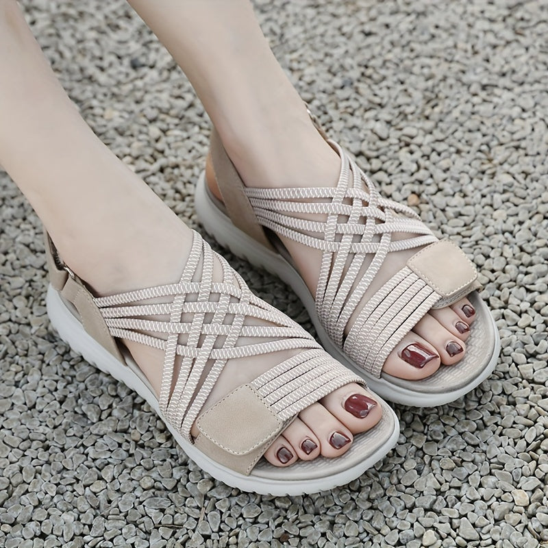 Orthopädische Sandalen Damen | Elastische Flechtriemen & Leichtsohle