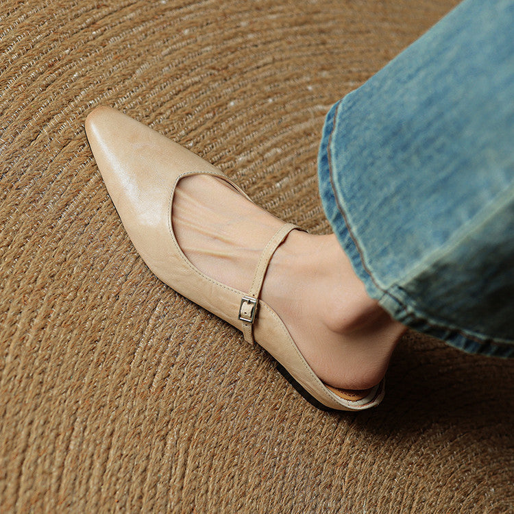 Orthopädische Damen Ballerinas mit Knöchelriemen und Arch Support