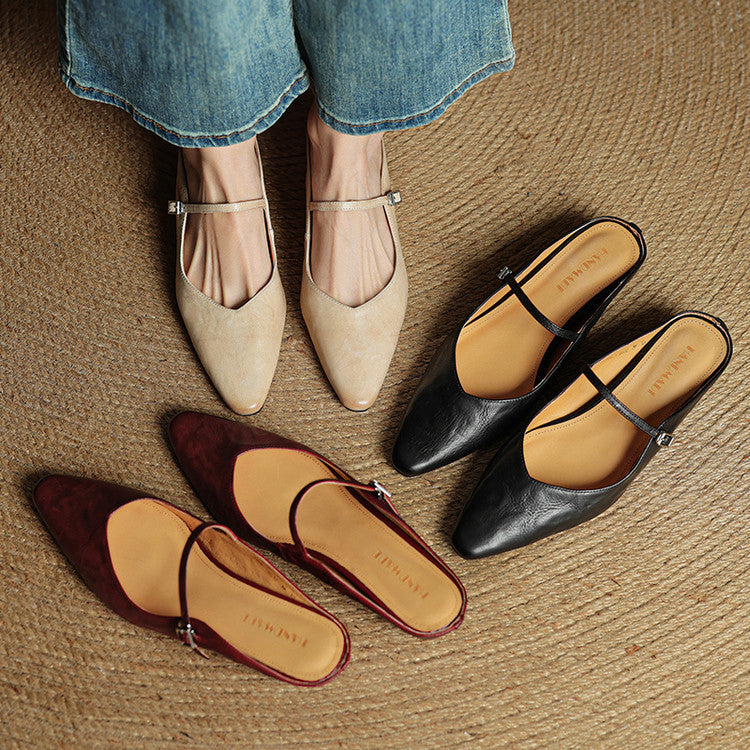 Orthopädische Damen Ballerinas mit Knöchelriemen und Arch Support