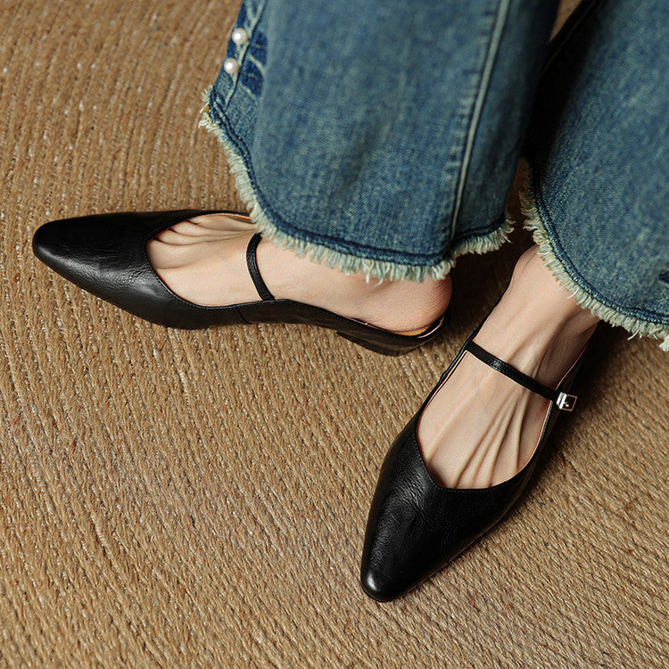 Orthopädische Damen Ballerinas mit Knöchelriemen und Arch Support