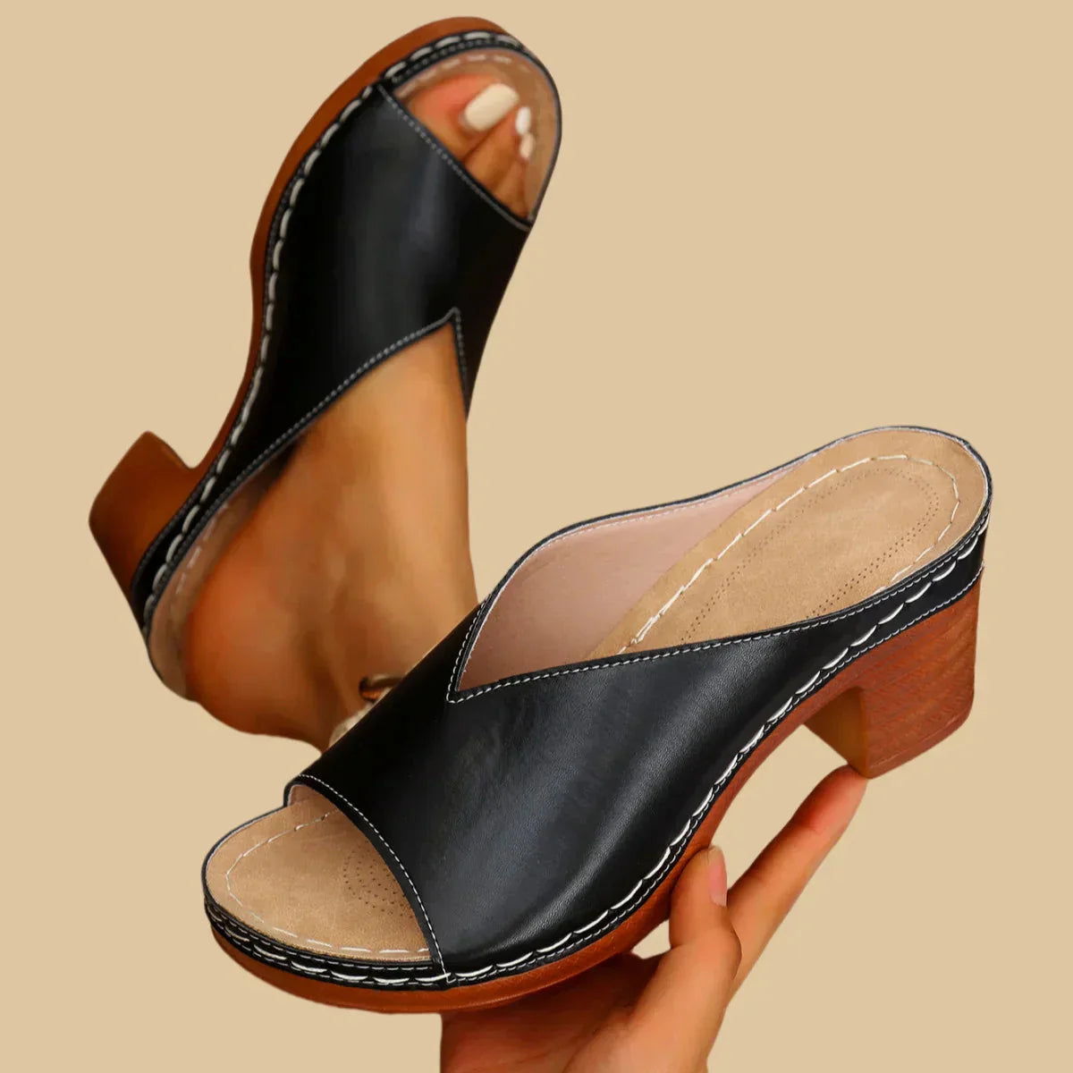 Orthopädische Sandalen Damen mit Dickem Absatz – Stilvolle Sommerschuhe für Komfort und Eleganz