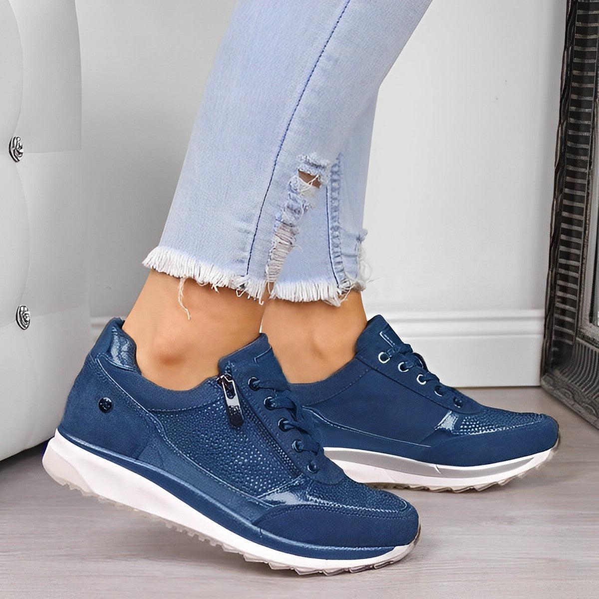 Orthopädische Sneakers mit Reißverschluss und archsupport für jeden Anlass