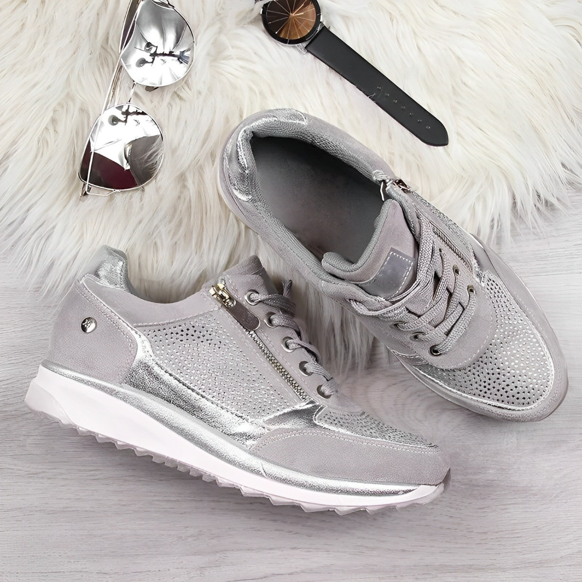 Orthopädische Sneakers mit Reißverschluss und archsupport für jeden Anlass