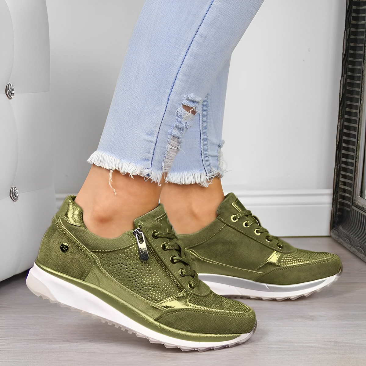 Orthopädische Sneakers mit Reißverschluss und archsupport für jeden Anlass