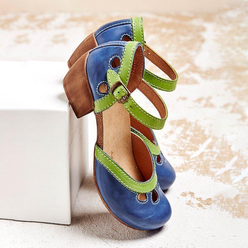 Orthopädische flache Damensandalen mit niedrigem Absatz für optimalen Komfort