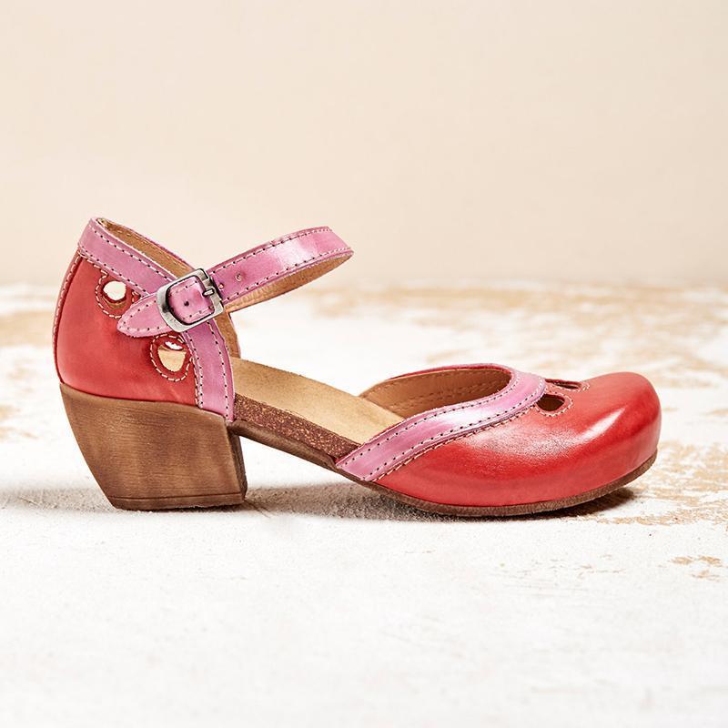Orthopädische flache Damensandalen mit niedrigem Absatz für optimalen Komfort