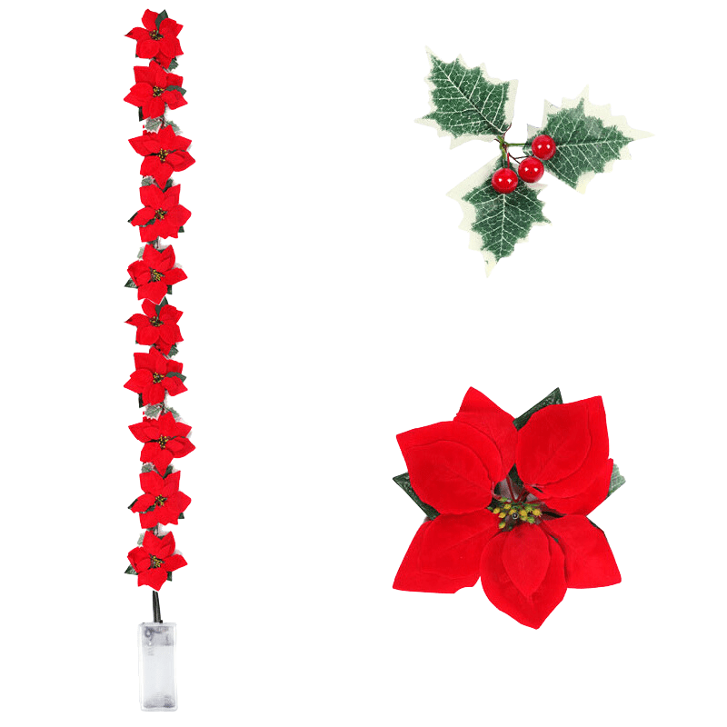 Poinsettia Glow | LED-Sternengirlande für die Weihnachtsdekoration