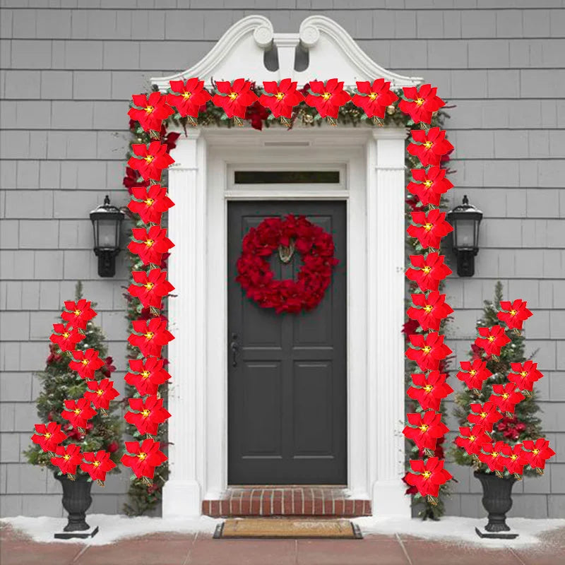 Poinsettia Glow | LED-Sternengirlande für die Weihnachtsdekoration