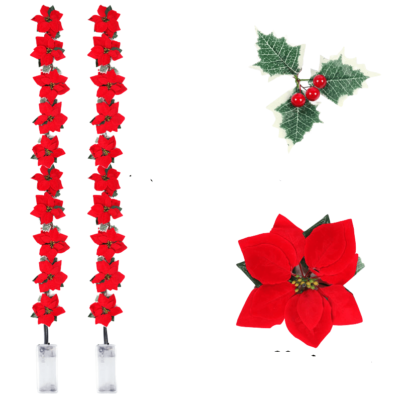 Poinsettia Glow | LED-Sternengirlande für die Weihnachtsdekoration