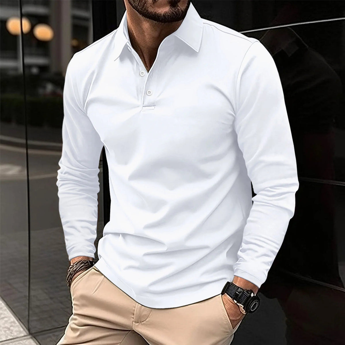 Polo Shirt Herren | Langarm & Klassischer Umlegekragen