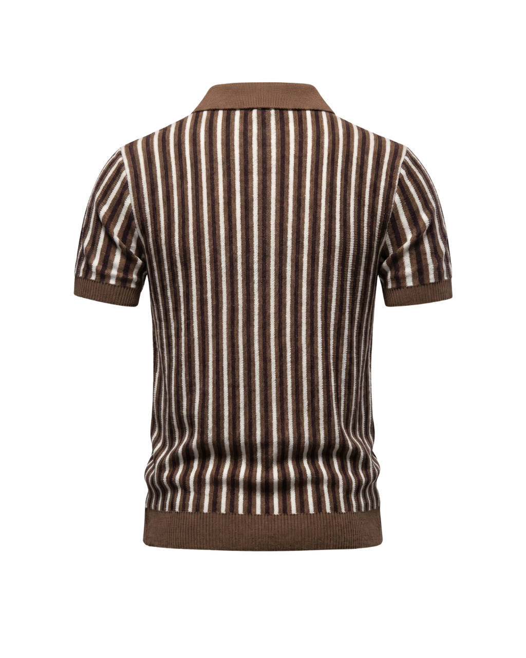 Polo Shirt Herren | Strick-Poloshirt mit Streifenmuster & Kragen