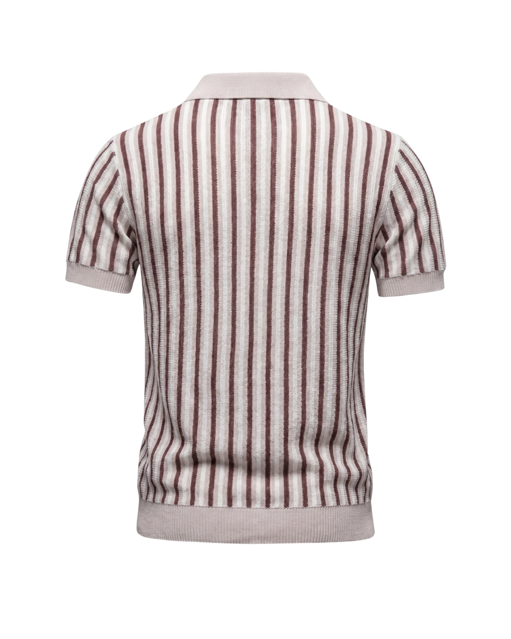 Polo Shirt Herren | Strick-Poloshirt mit Streifenmuster & Kragen
