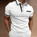 Dante | Herren Kurzarm Poloshirt Slim Fit Kontraststreifen Brusttasche