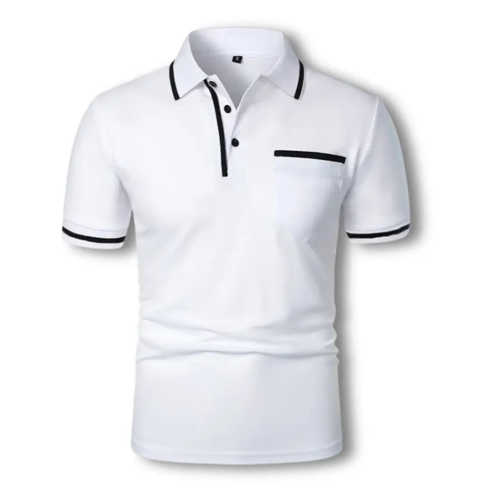 Dante | Herren Kurzarm Poloshirt Slim Fit Kontraststreifen Brusttasche