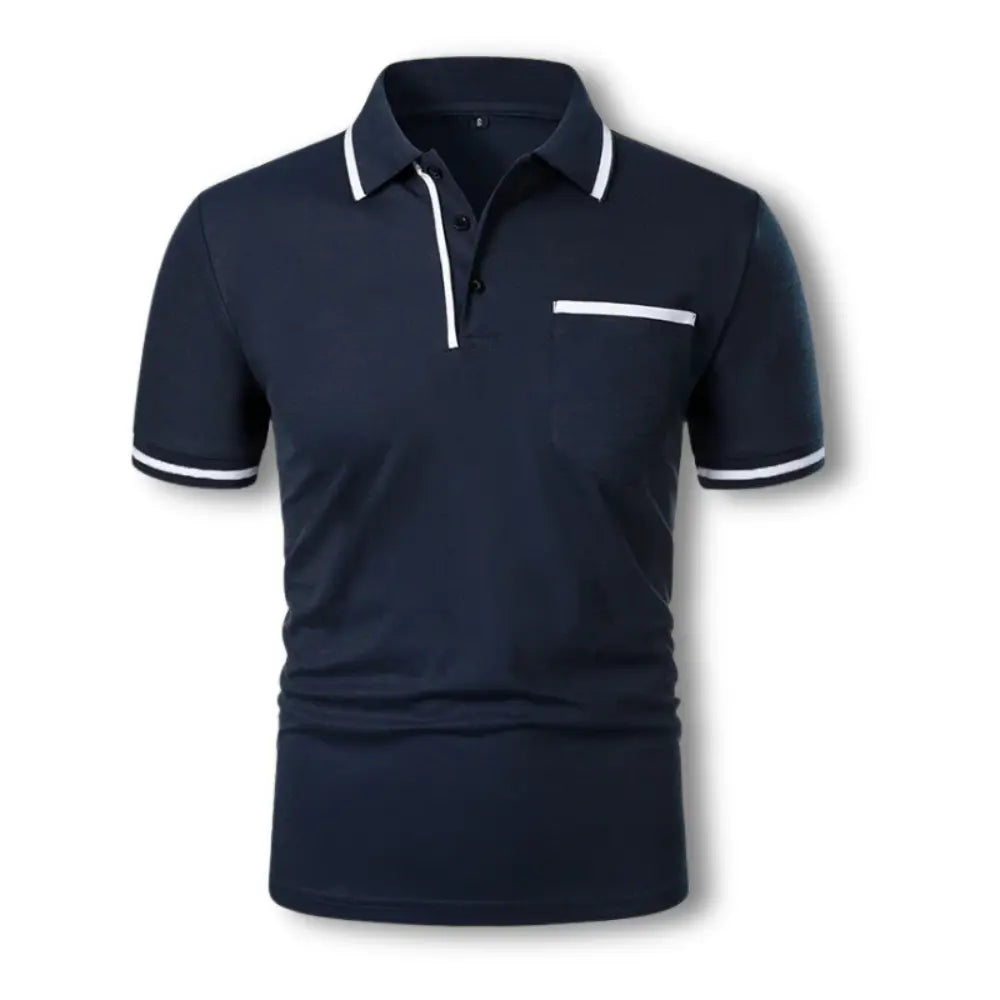 Dante | Herren Kurzarm Poloshirt Slim Fit Kontraststreifen Brusttasche