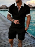 Polohemd und Shorts Herren | Strukturiertes Sommer-Set