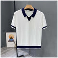 Poloshirt Herren | Strick-Polo mit Fischgrät-Muster & Kontrastkragen