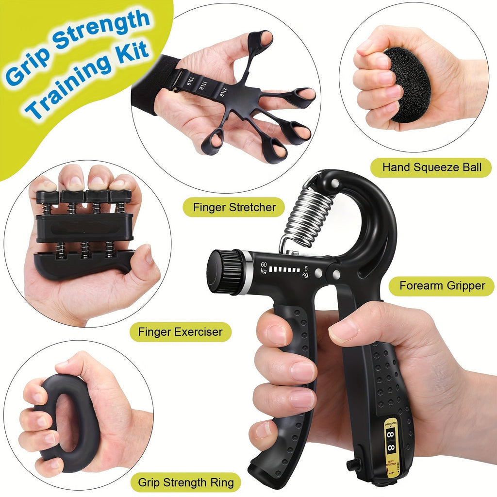 PowerGrip Handtrainer-Set – 5-in-1 für starke Hände und Unterarme
