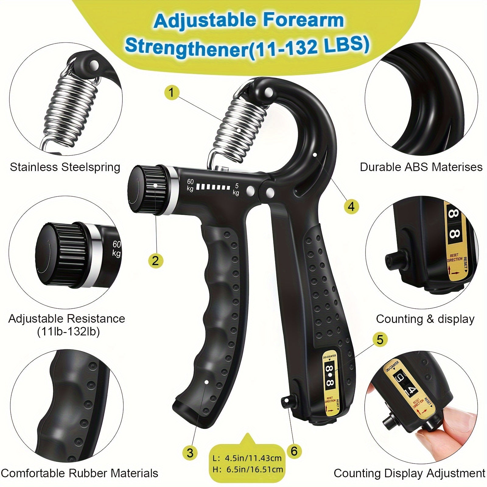 PowerGrip Handtrainer-Set – 5-in-1 für starke Hände und Unterarme
