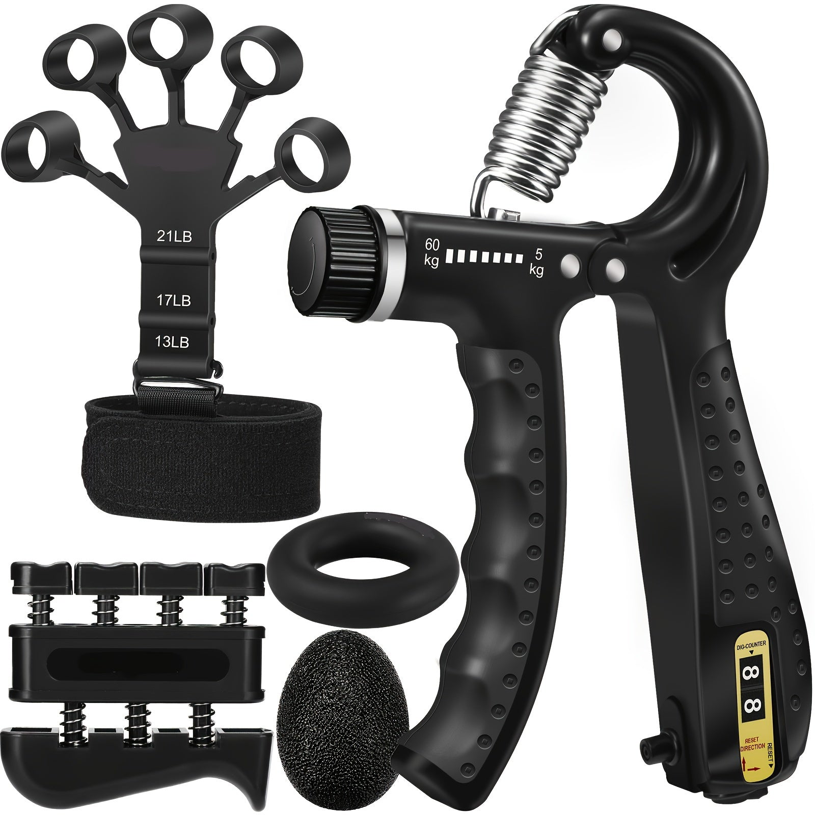 PowerGrip Handtrainer-Set – 5-in-1 für starke Hände und Unterarme