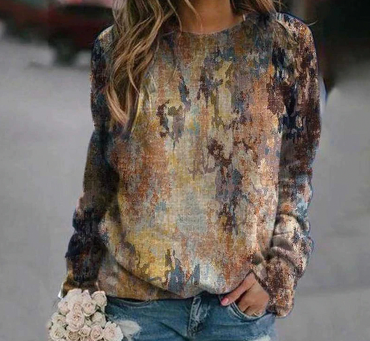 Pullover Damen | Kuscheliger Komfort mit Kunstprint