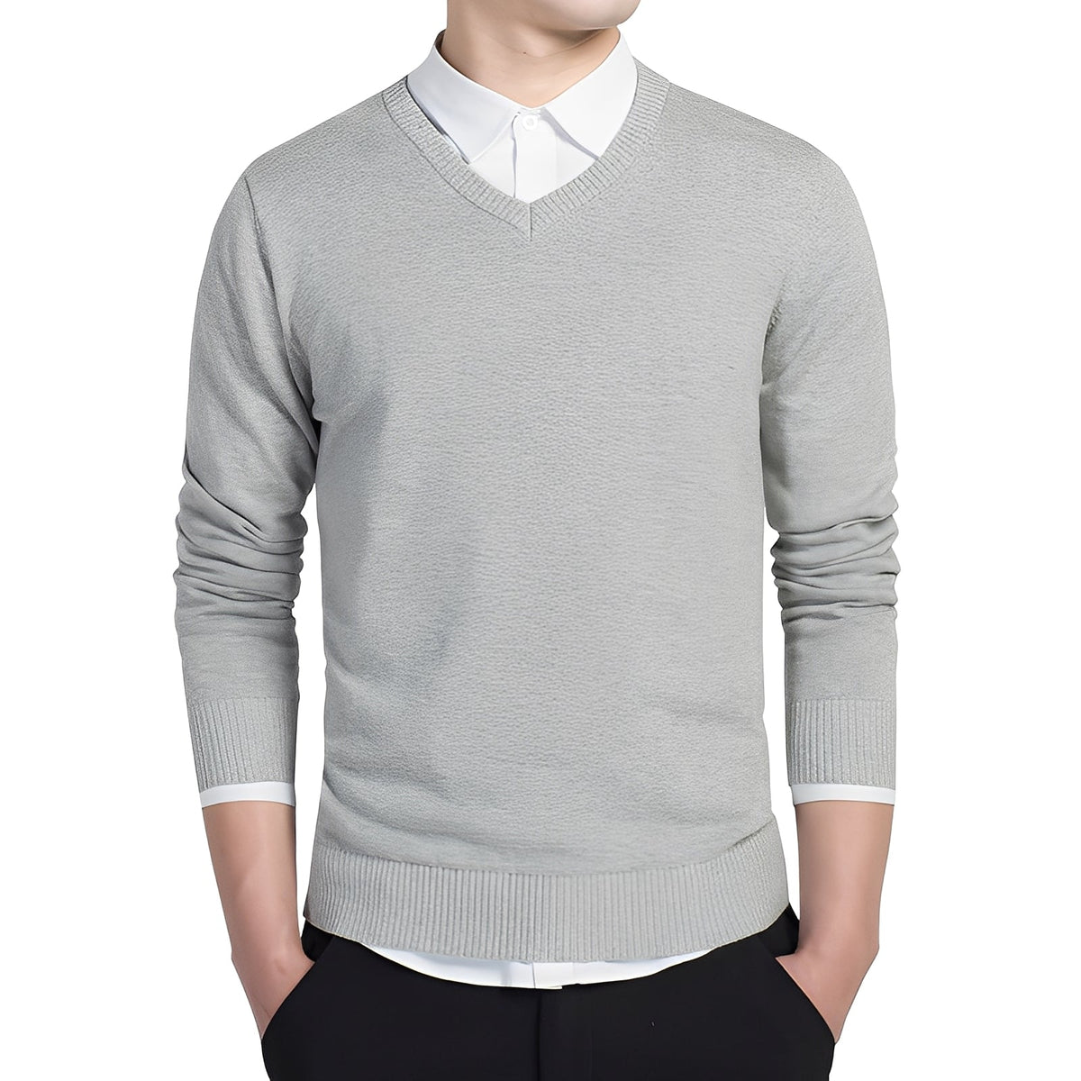 Pullover Herren | Schmaler Schnitt & V-Ausschnitt